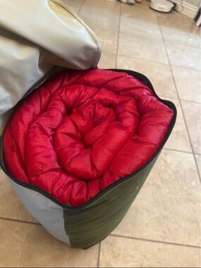 Eddie Bauer sleep sack.  Camping